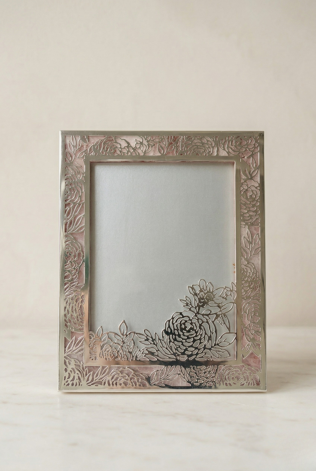 Ethereal Bloom Silver Frame with Rose Quartz